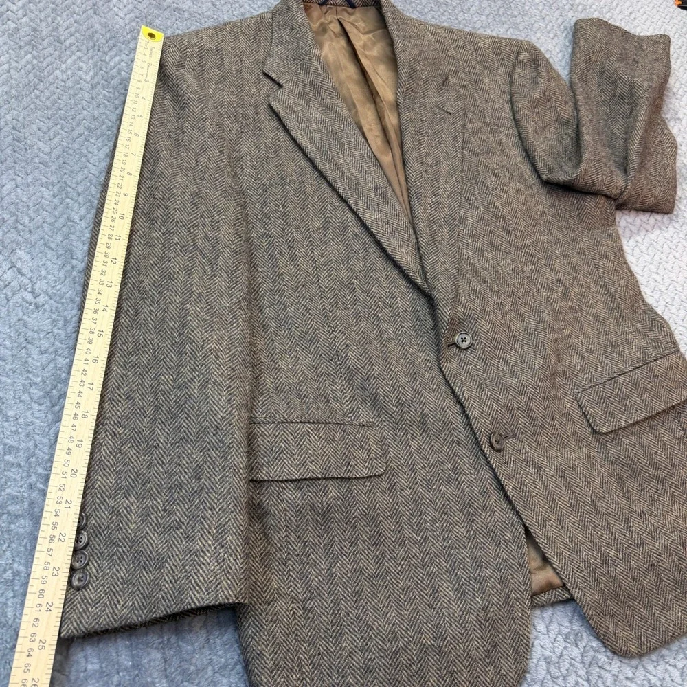 Burberrys Blazer Mens 41R Brown Wool Herringbone Sport Coat‎ Vintage